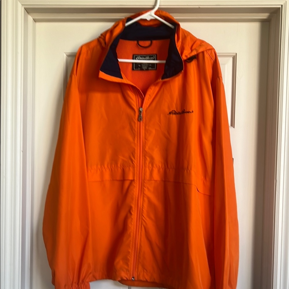 Eddie Bauer Orange Windbreaker Lightweight Jacket